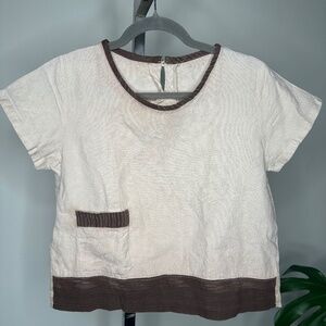 One Of A Kind Linen Cropped Top